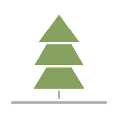 Tree icon in flat color style