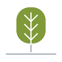Tree icon in flat color style