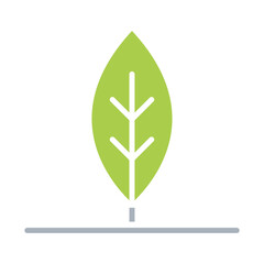 Tree icon in flat color style