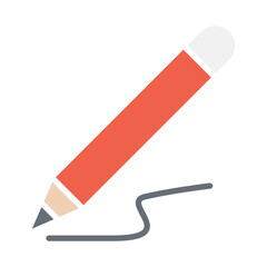 Writing icon in flat color style