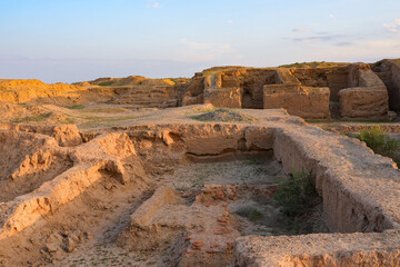 Kara Tepe (Qoratepa), a Buddhist archaeological site in the Termez oasis, in the Surxondaryo Region...