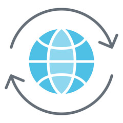 Internet connection icon in flat color style