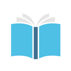 Book icon in flat color style