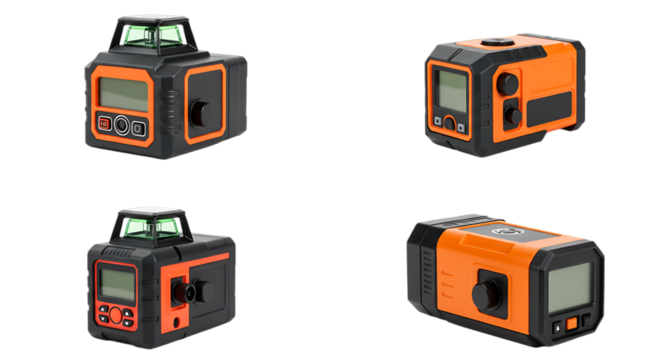 Multiple Views of Professional Laser Level Tools for Construction Alignment