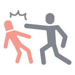 Abuse icon in flat color style