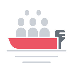 Human trafficking icon in flat color style