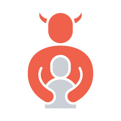 Human trafficking icon in flat color style