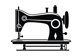 Sewing Machine Silhouette vector illustration on white background