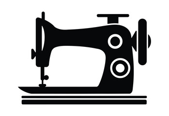 Sewing Machine Silhouette vector illustration on white background