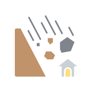 recommend clip art: landslide icon in flat color style