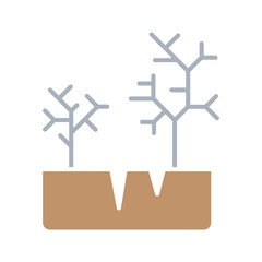 Drought icon in flat color style