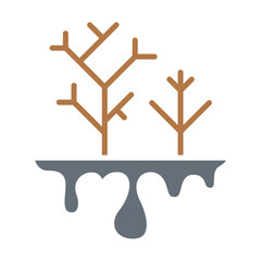 Global warming icon in flat color style