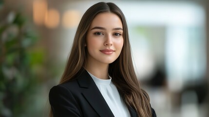 Fototapeta premium Smiling woman portrait outdoors