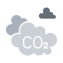 Air pollution icon in flat color style