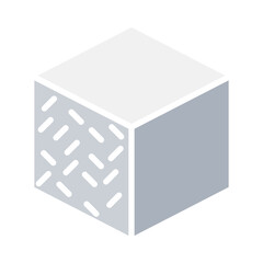 Sugar cube icon in flat color style