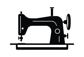 Sewing Machine Silhouette vector illustration on white background