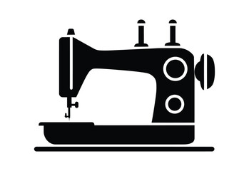 Sewing Machine Silhouette vector illustration on white background