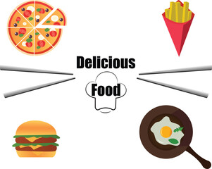 Food online business card graphics elements. Vector art.