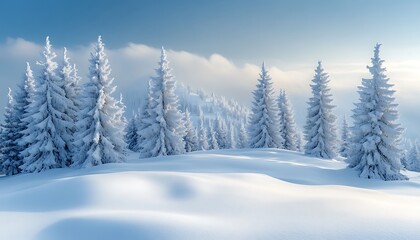 Naklejka premium Winter wonderland snowy mountain peaks