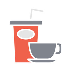 Coffee shop icon in flat color style
