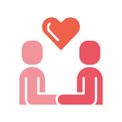 lover icon in flat color style