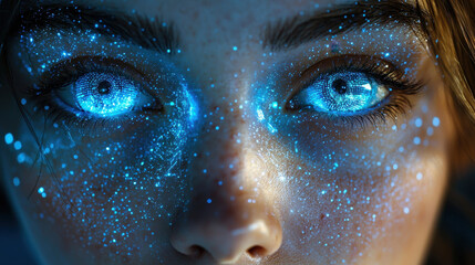 Futuristic AI verification system analyzes news content for deepfake manipulation with stunning holographic alerts