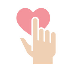 Care icon in flat color style