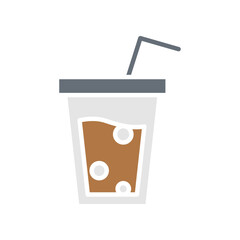 Cold drinks icon in flat color style