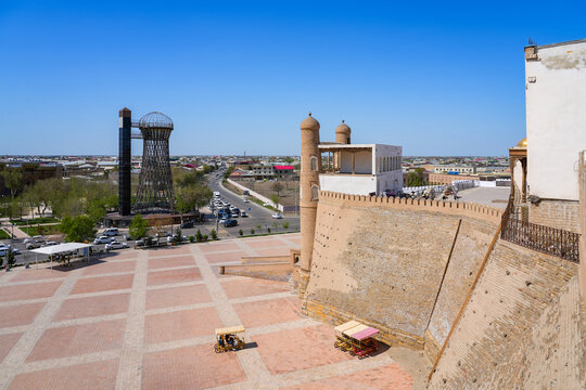 Bukhara Tower aka Shukhov Tower, an ancient water tower repurposed as an observation deck, is a metal hyperboloid structure in the historical center of Bukhara, Uzbekistan, Central Asia