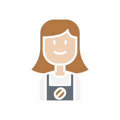 Barista icon in flat color style