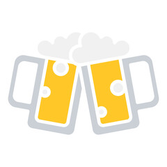 Beer icon in flat color style