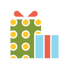 Fototapeta premium Gift icon in flat color style