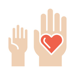 Volunteer icon in flat color style