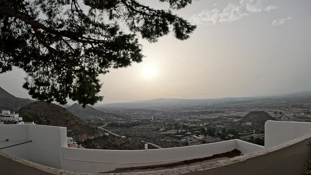 A scenic sunset over Mojacar, Spain