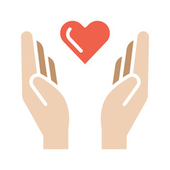 Charity icon in flat color style