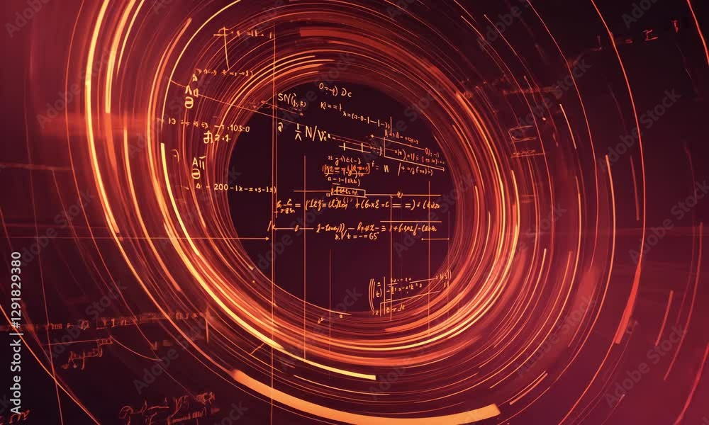 Poster visual exploration of dynamic equations and patterns in abstract digital art