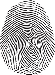 Detailed Black Fingerprint Design for Security and Identity Verification Concepts