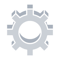 Gear 3d icon in flat color style