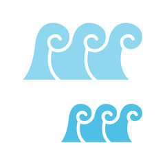 Tsunami icon in flat color style