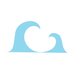 Tsunami icon in flat color style