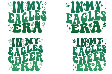 In my eagles' era, In My Eagles cheer groovy retro T-shirt
