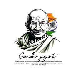 2nd October Happy Mahatma Gandhi Jayanti, 2nd October Isolated vector illustration