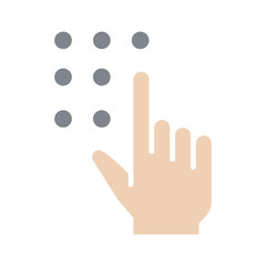 Password icon in flat color style