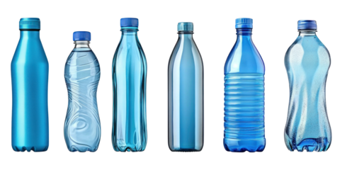 A set of water bottles