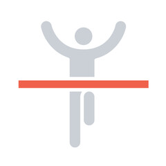 Winner icon in flat color style