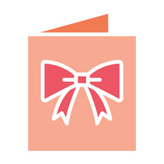 Greeting card icon in flat color style