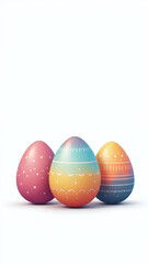 Obraz premium colorful easter eggs white set multicolor design holiday celebration april png