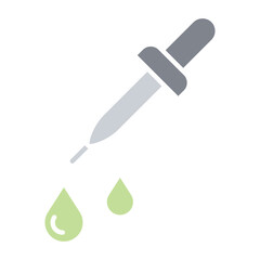 CBD oil icon in flat color style