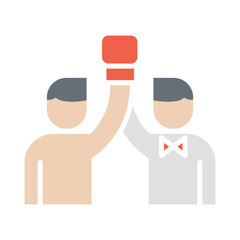 Winner icon in flat color style