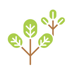 Organic vegetable icon in flat color style